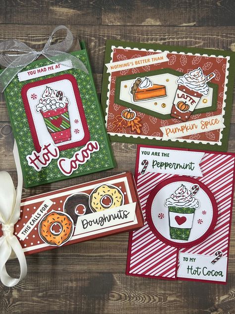 Cafe Cards, Autumn Cards, Holiday 2024, Stampin Up Project, Coffee Cards, Fun Christmas Crafts, Christmas Card Set, Cup Crafts, Stampin Up Christmas Cards