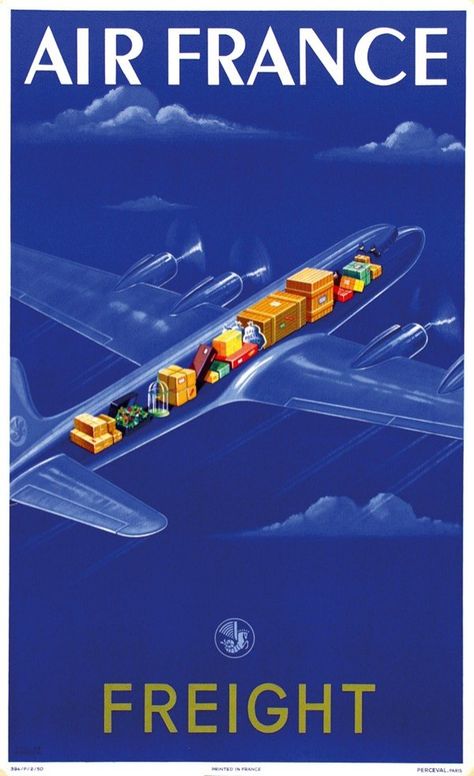 Air France Print was designed in Paris by Atelier Perceval as an advertisement for the venerable airline. Airplane Poster, On The Wings Of Love, Vintage Airline Posters, Aviation Posters, Transportation Poster, Airline Travel, Vintage Aviation, Vintage Airlines, Air Cargo