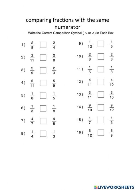 Comparing Fractions With Same Numerator, Compare Fractions 4th Grade, Comparing Fractions 4th Grade, Comparing Fractions Worksheet, Fractions Worksheets Grade 4, Free Fraction Worksheets, Subtraction With Regrouping Worksheets, Unlike Fractions, Compare Fractions