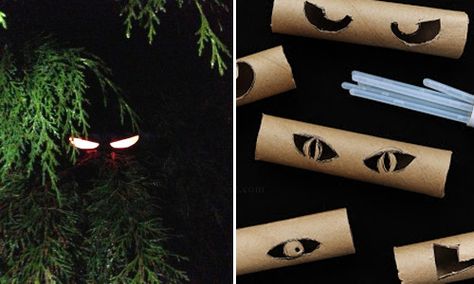 Halloween Ideas! Cardboard tubes and glowsticks = scary eyes in the bushes. Halloween Glowstick Ideas, Mysterious Eyes, Scary Halloween Decorations Diy, Halloween Party Decor Diy, Scary Eyes, Dance Decorations, Hallowen Ideas, Halloween Dance, Creepy Halloween Decorations