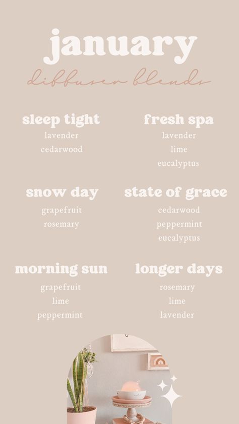 January Essential Oil Blends, February Diffuser Blends, January Diffuser Blends, Winter Diffuser Blends, Spa Essential Oils, Scent Blends, Essential Oil Diffuser Blends Recipes, Mood Lifters, Essential Oils Herbs