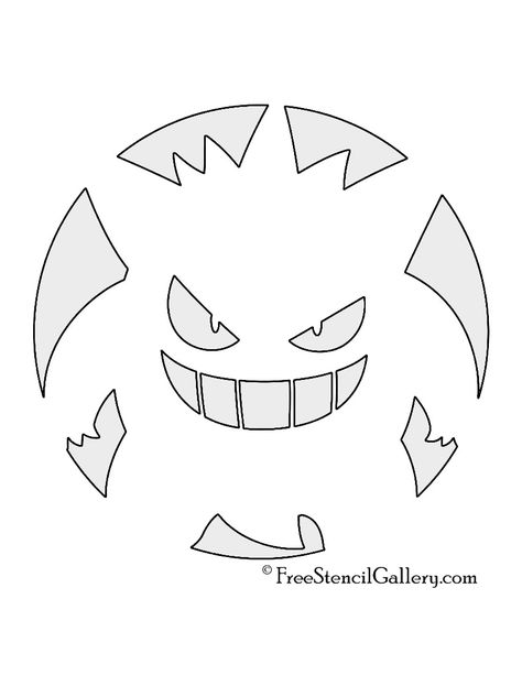 Pokemon - Gengar Stencil Pumpkin Carving Templates Pokemon, Durzo Blint, Gengar Pumpkin, Pokemon Pumpkin Stencils, Pokemon Stencils, Halloween Pumpkins Carvings Designs, Pokemon Pumpkin, Pumpkin Carving Stencils Templates, Pumpkin Templates