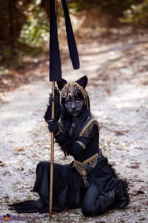 Bastet Egyptian Goddess Costume - Photo 5/6 Bastet Makeup, Bastet Costume, Bastet Egyptian Goddess, Egyptian Goddess Costume, Egyptian Outfit, Goddess Halloween Costume, Goddess Halloween, Bastet Goddess, Animal Makeup