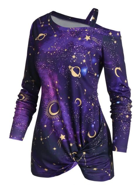 Galaxy Outfit, Star Sweatshirt, Galaxy Dress, Galaxy Fashion, Moon Print, Star Moon, Fashion Plus Size, Print Sweatshirt, Teen Fashion Outfits