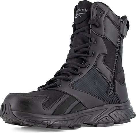 Amazon.com: Reebok Work Men's Hyperium Tactical Construction Boot, Black, 10 : Clothing, Shoes & Jewelry Tactical Fashion, Mens Work Shoes, Tactical Shoes, Shoes Drawing, Military Tactical, Work Boots Men, Tactical Boots, Functional Fashion, Military Gear