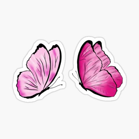 Pink Butterfly Sticker, Butterflies Stickers, Leavers Shirt, Tiny Stickers, Buddha Art Drawing, Disney Drawings Sketches, Butterfly Stickers, Drawing Stencils, Scrapbook Stickers Printable