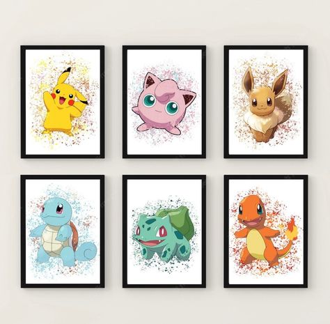 Bedroom Design Ideas For Women, Pokemon Party Games, Pokemon Bedroom, Pokemon Room, Gen 1 Pokemon, Ideas Habitaciones, Unique Bedroom Design, Pokemon Poster, Childrens Bedroom Decor