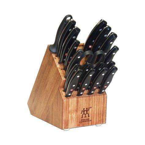 Zwilling J.A. Henckels Twin Signature 19-Piece Knife Block Set. You're only as good as your tools. A professional set of cooking knives, albiet a bit pricey, is one of the single most important things to have in the house. Best Kitchen Knife Set, Cooking Knives, Kitchen Knives Set, Best Kitchen Knives, German Kitchen, Kitchen Shears, Knife Block Set, Specialty Knives, Cutlery Sets