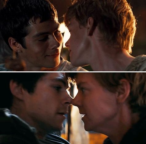 Thomas And Dylan Kiss, Thomas And Newt Kiss, Dylmas Kiss, Newtmas Kiss, Thomas And Dylan, Dylan And Thomas, Maze Runner Characters, Maze Runner The Scorch, Maze Runner Trilogy