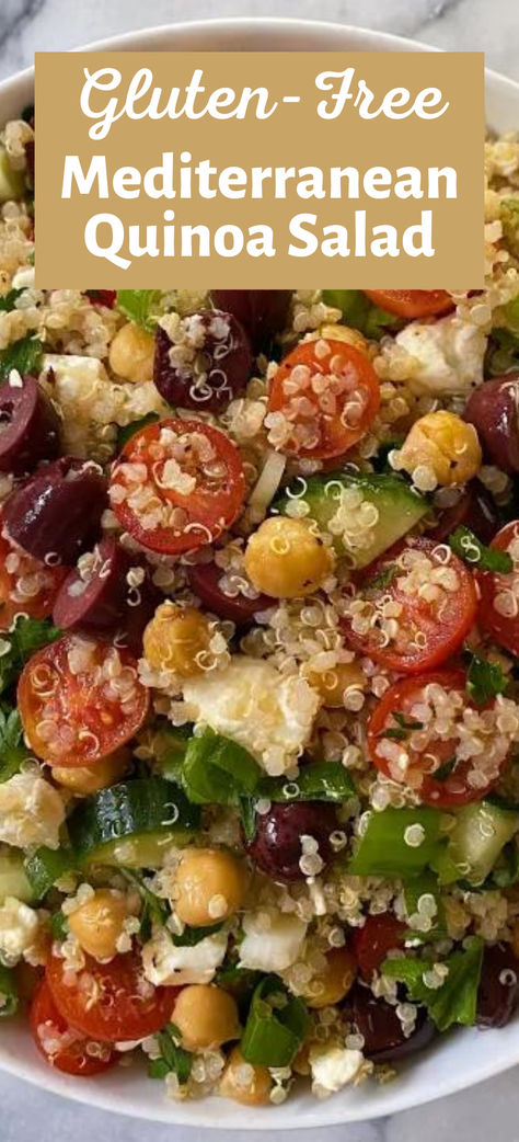 Quinoa Salads, Diet Salad Recipes, Mediterranean Quinoa, Vegetarian Salad, Salad Inspiration, Salads For A Crowd, Salad Diet, Mediterranean Quinoa Salad, Gluten Free Salads