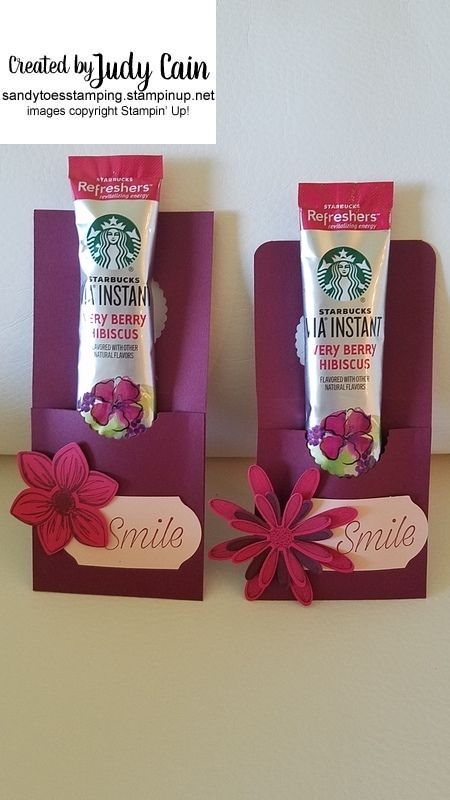 Water Bottle Tag Holder for Starbucks Refresher | TheseAreMyStamps Starbucks Water Bottle, Starbucks Diy, Water Bottle Gift, Paper Pocket, Starbucks Refreshers, Gift Holders, Treat Holders, Bottle Tags, Tag Holder