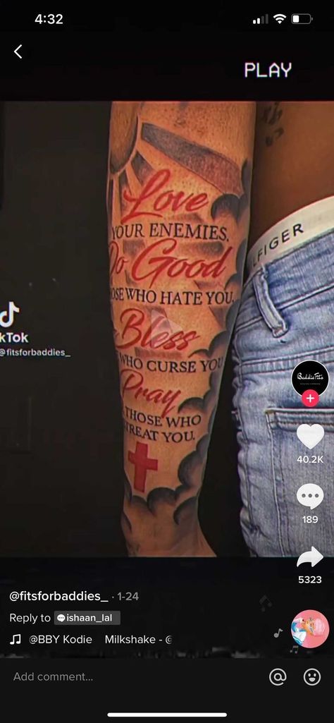 No Love For My Enemies Tattoo, Love Your Enemies Tattoo, For Those I Love I Will Sacrifice Tattoo, Prepare For The Worst Pray For The Best Tattoo, Love Your Enemies, Treat Yourself, Arm Tattoo, Love You, Tattoos