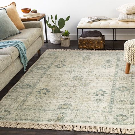 AllModern Caseville Oriental Handmade Flatweave Sage Green Area Rug & Reviews | Wayfair.ca Updated Traditional, Cotton Area Rug, Rug Direct, Polyester Rugs, Floral Area Rugs, Green Area Rugs, Traditional Area Rugs, Robins, White Area Rug