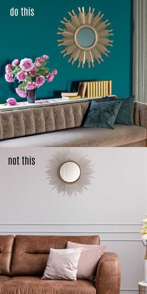 These mirror decorating ideas are awesome! Whether you are looking for mirror decoration ideas and tips for the living room, bedroom, bathroom or dining room, you'll find something you love for your home decor. Learn everything you need to know about how to decorate with mirrors. | Decorating Ideas Mirror Decoration Ideas, Decorate With Mirrors, Mirror Decorating Ideas, Decorative Bathroom Mirrors, Mirror Dining Room, Transitional Dining Room, Mirror Frame Diy, Mirror Decoration, Interior Decorating Tips