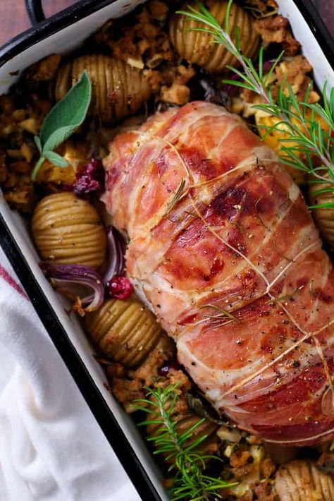 Roast Stuffed Turkey Breast Turkey Dinner Ideas Thanksgiving, Roast Turkey Breast Recipes, Stuffed Turkey Breast Recipes, Stuffing Recipes Thanksgiving, Cooking A Stuffed Turkey, Sausage Meat Stuffing, Turkey Breast Recipes, Stuffed Turkey Breast, Pesto Chicken Breast