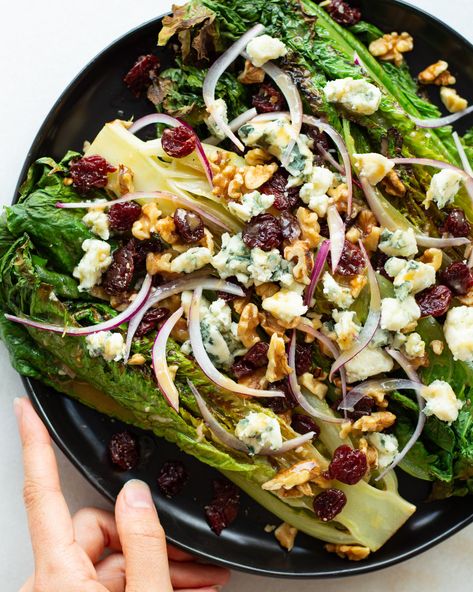 Justine Snacks, Grilled Romaine Salad, Lettuce Recipes, Apple Walnut Salad, Pistachio Salad, Grilled Romaine, Honey Mustard Vinaigrette, Romaine Salad, Autumn Salad