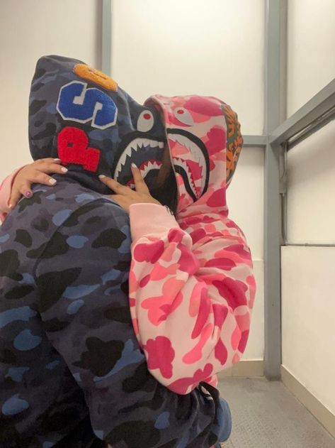 Bape Outfits, Fb Profile Photo, Bape Shark, Bape Hoodie, Couple Fits, Beautiful Photoshoot Ideas, Friend Pictures Poses, Cute Couple Gifts, Cute Couple Outfits