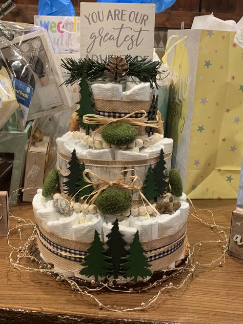 Diaper Cakes Tutorial, Tiffany Baby Showers, Let The Adventure Begin, Baby Cakes, Diaper Cakes, Woodland Baby, Baby Shower Woodland, And So The Adventure Begins, Greatest Adventure