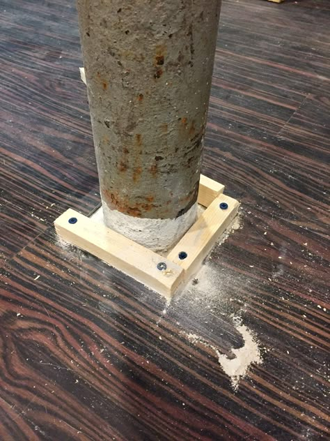 Basement Support Pole, Basement Poles, Small Basement Remodel, Basement Remodel Diy, Basement Redo, Remodel Basement, Basement Inspiration, Basement Finishing, Diy Basement