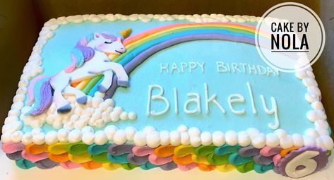 When you love unicorns and rainbows... #cakedecorating #cakesofinstagram #instacake #cakestagram #decoratedsheetcakes  #sheetcake #handcutfondant #cakedecoratorsofinstagram #unicorncake #sheetcakesdonthavetobeboring #decoratedcake Unicorn Birthday Sheet Cake Ideas, Rainbow Unicorn Sheet Cake Ideas, Unicorn Rainbow Sheet Cake, Unicorn Sheet Cake Birthday, Unicorn Sheet Cake Ideas, Rainbow Sheet Cake, Unicorn Sheet Cake, Baby Shower Sheet Cakes, Unicorn Birthday Party Cake