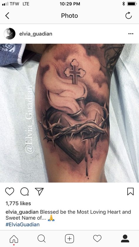 Gods Heart Tattoo, God Heart Tattoo, Sacred Heart Tattoo Realism, Sacred Heart Tattoo Arm, Sacred Heart Tattoo Stencil, Sleepy Tattoo, Sacred Heart Of Jesus Tattoo, Sacred Heart Drawing, Sagrado Corazon Tattoo