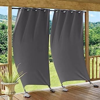 Outdoor Patio Windproof Curtains, Top and Bottom Grommets Heavy Weight Windproof Sunlight Blocking for Porches/Pergola/Yard/Sliding Doors/Pergola. (52'' * 96'', Black) : Amazon.ca: Patio, Lawn & Garden Outdoor Gazebo Curtains, Pergola Porch, Door Pergola, Gazebo Curtains, Waterproof Gazebo, Deck Canopy, Outdoor Curtains For Patio, Pergola Curtains, Curtain Weights