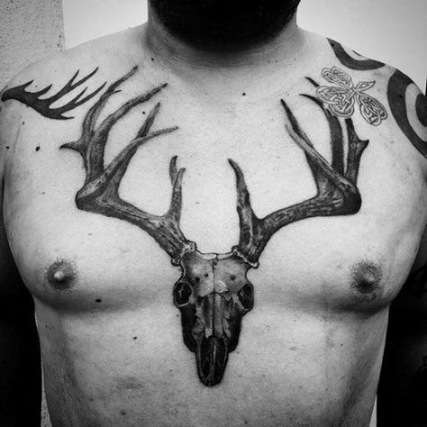 Moose Skull Tattoo, Tattoo Animal Skull, Animal Skull Tattoo, Deer Hunting Tattoos, Skull Tattoo Ideas, Moose Skull, Deer Head Tattoo, Deer Skull Tattoos, Hunting Tattoos