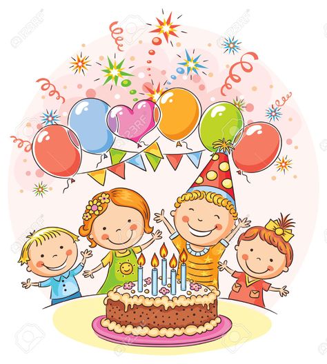 Birthday Party Clipart, Birthday Party Images, Party Clipart, Art Birthday Party, Kids Vector, Birthday Clipart, Image Svg, Happy Thanksgiving Quotes, Big Cakes