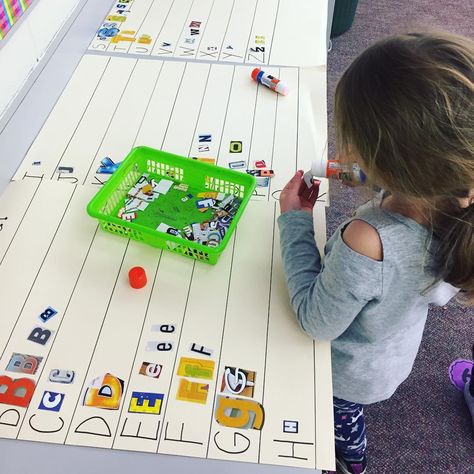 Some magazines, scissors and glue (along with a side of patience and positivity) is all we needed to go on a little letter hunt today! ❤️… #alphabet #learningalphabet #kindergarten #teachingalphabet #handsonlearning Preschool Literacy Centers, Letter Hunt, Prek Literacy, Alphabet Sounds, Early Childhood Teacher, Alphabet Games, Early Childhood Classrooms, Preschool Literacy, Preschool Lessons