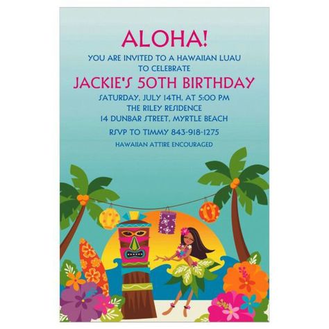 Luau Party Invitations, Luau Invitations, Luau Birthday Party, Hawaiian Birthday, Notes Online, Luau Birthday, Custom Bouquet, Personalized Party Favors, Hawaiian Party