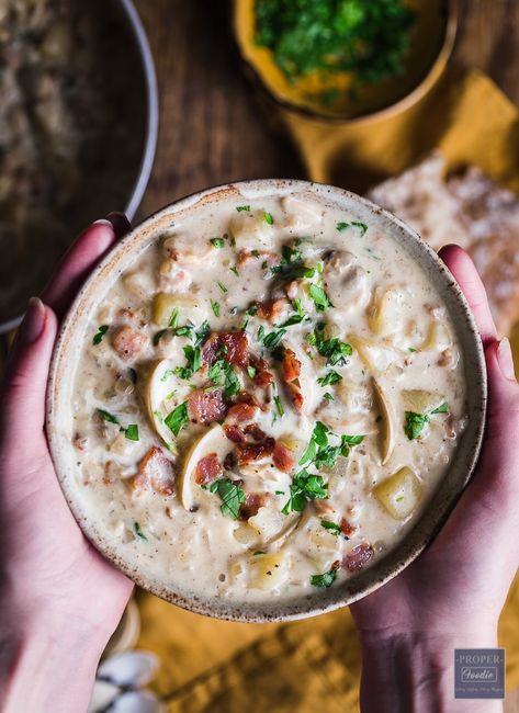 Creamy clam chowder made with meretrix frozen clams, chunky Creamy Clam Chowder, Soft Sourdough Bread, Clam Chowder Soup, Fish Biryani, Clam Chowder Recipe, Make Sushi, Chowder Soup, Chowder Recipe, Clam Chowder