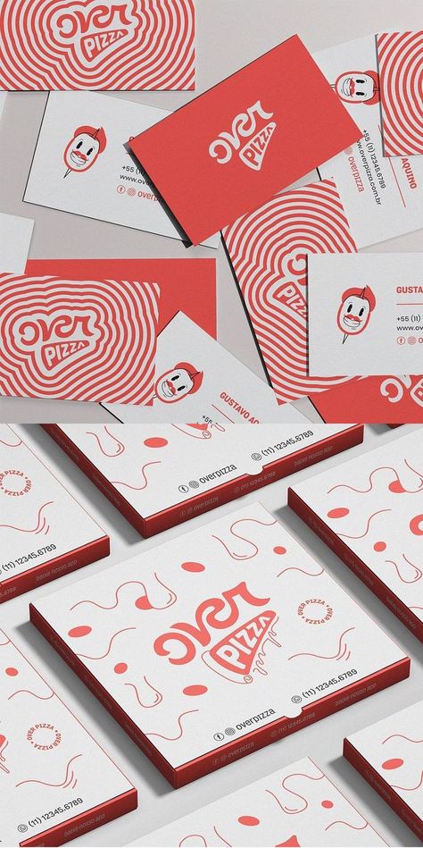 Restaurant Pattern Branding, Pizza Identity Design, Pizza Visual Identity, Pizza Business Card, Pizza Logo Design Ideas Brand Identity, Pizza Restaurant Branding, Pizza Branding Identity, Pizza Logo Design Graphics, Branding Pattern Design