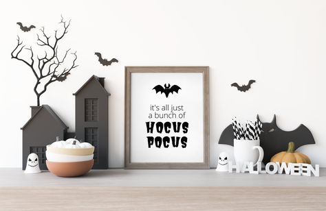 Excited to share the latest addition to my #etsy shop: It's All Just A Bunch Of Hocus Pocus Halloween Quote Halloween Wall Decor Printable Halloween Art Digital Download Wall Art Spooky Halloween https://etsy.me/307HThA #halloween #unframed #vertical #hocuspocus #hallo Halloween Definition, Printable Halloween Art, Ghost Printable, Halloween Frame, Wall Art Halloween, Halloween Kunst, Halloween Frames, Halloween Wall Decor, Halloween Printable