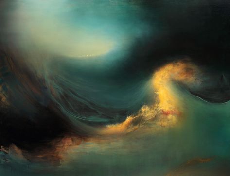 Internal Landscapes: Sweeping Abstract Oceans by Samantha Keely Smith | Colossal Keely Smith, Storm Painting, Abstract Ocean Painting, Naive Illustration, Abstract Ocean, Beautiful Series, Original Paintings For Sale, Art Paintings For Sale, Colossal Art