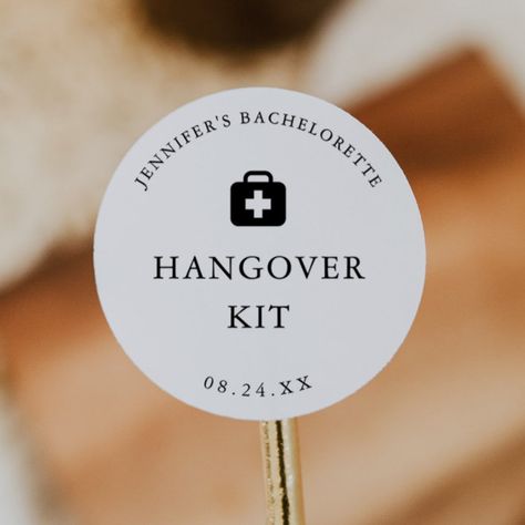 Hangover Kit Bachelorette Party Favor Classic Round Sticker - Bachelorette Party Favors gifts Party Hangover Kit, Bachelorette Hangover Kit, Bachelorette Favor, Bridal Boxes, Bachelorette Party Favor, Vegas Bachelorette, Bridal Favors, Hangover Kit, Bachelorette Favors