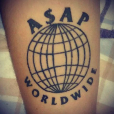 Tattoo uploaded by Marcel Diskowski | My 1st tattoo: A$AP Worldwide logo #simple #logo #asap #first #firsttattoo | 335200 | Tattoodo Asap Rocky Tattoo Ideas, Asap Tattoo, Rocky Tattoo, Asap Rock, Worldwide Logo, Asap Rocky, Simple Logo, First Tattoo, Deathly Hallows Tattoo