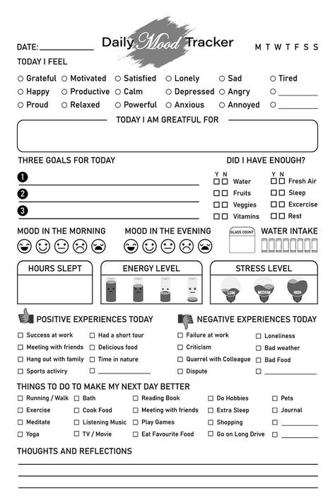 Understand your mental health situation and relax your mind to trigger positive impacts 😇 When we wake up in the morning isn't always remain same mood what we end up at the end of the previous day. And that's ok! This journal will help you to keep track your daily mood twice, necessary nutrition's you take, total time of you sleep, what exercise you perform, what goals you set for present day and so on. 😊 Mood Tracker Journal, Bullet Journal Mental Health, Symptom Tracker, Wellness Tracker, Ab Challenge, Relax Your Mind, Wake Up In The Morning, Mental Health Counseling, Daily Mood