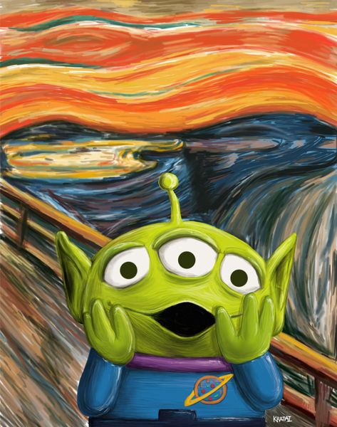 the scream greenman vectorelement #justiceelement #canvatorch #canvakeywordideas. Toy Story Alien Aesthetic, Toy Story Painting, The Scream Painting, Scream Painting, Alien Aesthetic, Toy Story Alien, The Scream, Disney Posters, Disney Phone Wallpaper