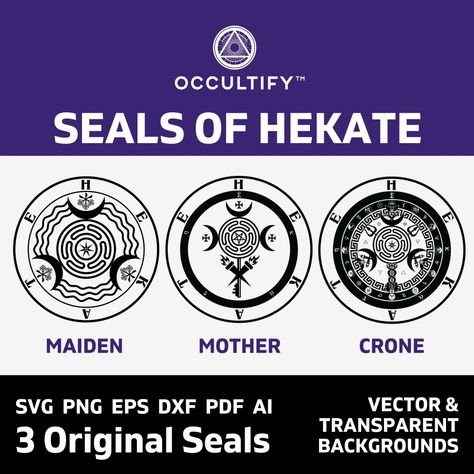 Hekate Tattoo Triple Goddess, Hekate Sigil, Hecate Sigil, Goddess Retreat, Deity Work, Greek Goddess Of Magic, Goddess Hecate, Maiden Mother Crone, Goddess Magick