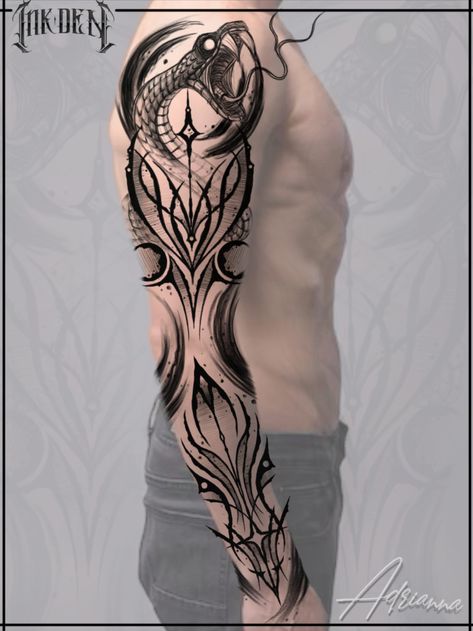 Full Arm Sleeve Tattoo Men, Urban Tattoos, Arm Tattoos Drawing, Wrist Tattoos For Guys, Arm Sleeve Tattoos, Viking Tattoo Design, Line Work Tattoo, Viking Tattoos, Tattoo Sleeve Designs