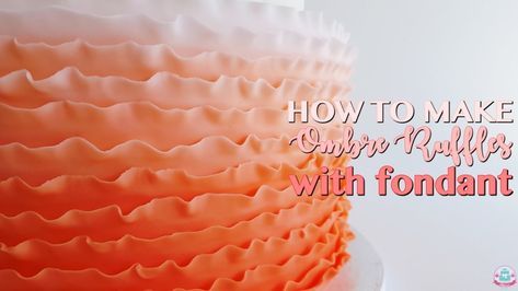 HOW TO MAKE OMBRE RUFFLES WITH FONDANT | Abbyliciousz The Cake Boutique Ruffle Cake Tutorial, Cake Decorating Simple, Wedding Cake Icing, Ruffles Cake, Fondant Ruffles, Nothing Bundt Cakes, Cheap Clean Eating, Cake Boutique, Ombre Cake