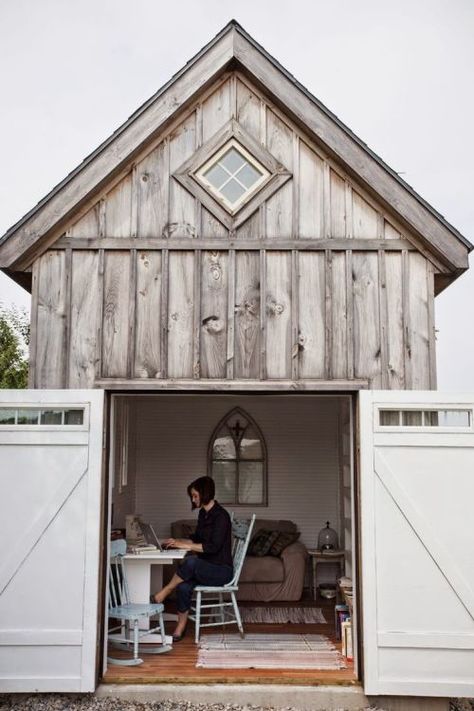 She Shed Ideas - Outdoor Shed Design Ideas | Apartment Therapy Mini Loft, Casa Country, Backyard Office, Decor Studio, Up House, She Sheds, Garden Sheds, Work Spaces, She Shed