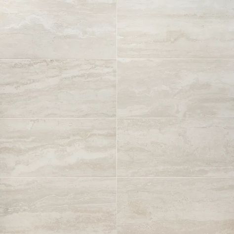 Essential Travertine 12" x 24" Porcelain Wall & Floor Tile Porcelain Tile Floor Kitchen, Adu Ideas, Travertine Floor Tile, Cream Tile, Tile Texture, Ivy Hill Tile, Tile Saw, Home Improvement Products, Kitchen Floor Tile