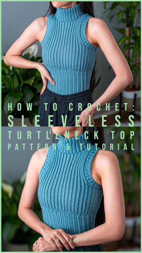 A Step-by-Step PDF Pattern for this lovely! Available now! 💖 Be sure to join us on YouTube, Instagram and check out my Etsy @TCDDIY Crochet Turtleneck Vest, Tcddiy Crochet, Crochet Turtleneck, Sweater Tutorial, Crop Top Pattern, Turtle Neck Crop Top, Crochet Earrings Pattern, Crochet Vest Pattern, Sweater Season