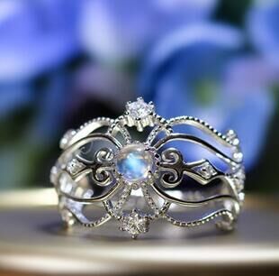 Cheap Engagement Rings, Buy Directly from China Suppliers:New arrivel  Moonstone Openwork Crown Snow Queen Ring for Ladies engagement wedding party ring jewelry gift Enjoy ✓Free Shipping Worldwide! ✓Limited Time Sale ✓Easy Return. Moonstone Crown, Unique Promise Rings, Queen Rings, Sterling Silver Promise Rings, Deco Blue, Fine Silver Jewelry, Blue Moonstone, Gothic Steampunk, Snow Queen