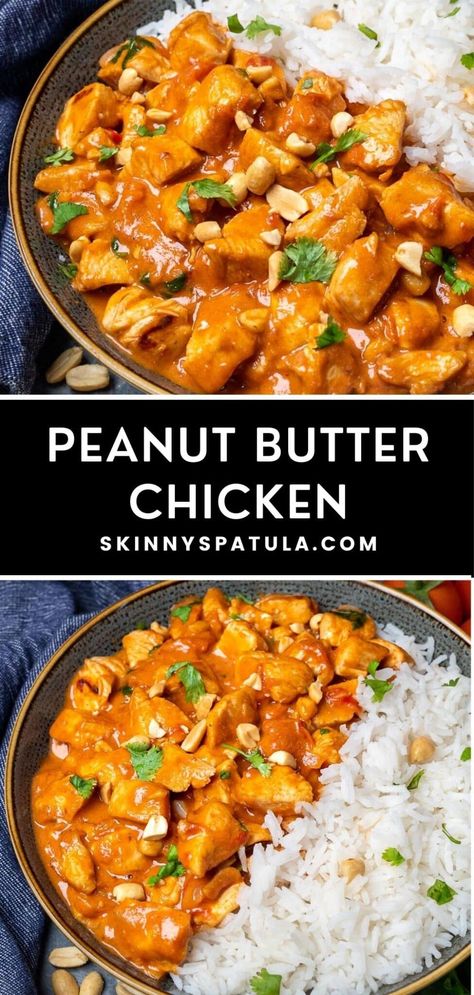 Peanut Butter Chicken Pasta, Peanut Butter Tacos, Thai Coconut Curry Chicken Peanut Butter, Thai Chicken Recipes Coconut Milk Peanut Butter, Healthy Peanut Chicken, Chicken And Peanuts Recipe, African Peanut Butter Chicken, Peanut Chicken Curry Recipe, Peanut Butter Chicken Recipe Easy