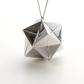 origami magic ball or kusudama sterling silver necklace $283 Origami Jewels, Origami Jewellery, Money Necklace, Origami Money, Origami Necklace, Magic Ball, Origami Jewelry, Modern Jewellery, Metal Clay Jewelry