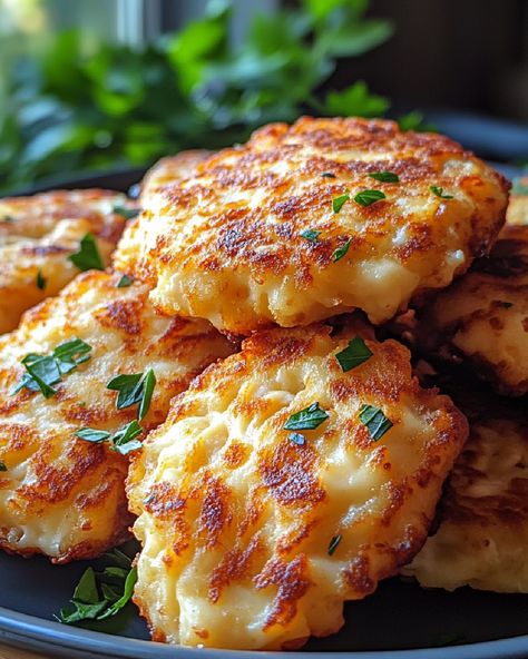 Chicken Fritters With Ground Chicken, Cheesy Chicken Fritters Recipe, Meat Fritters, Cheesy Chicken Fritters, Cheesey Chicken, Chicken Fritters Recipe, Chicken Fritters, Rib Roast Recipe, Easy Cook