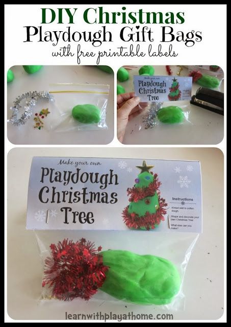 Learn with Play at Home: DIY Chistmas Tree Playdough Gift Bags with free printable labels Play Dough Gift, Class Christmas Gifts, Christmas Tree Bag, Christmas Goodie Bags, Students Christmas, Student Christmas Gifts, Classroom Gifts, Ideas Hogar, Christmas School