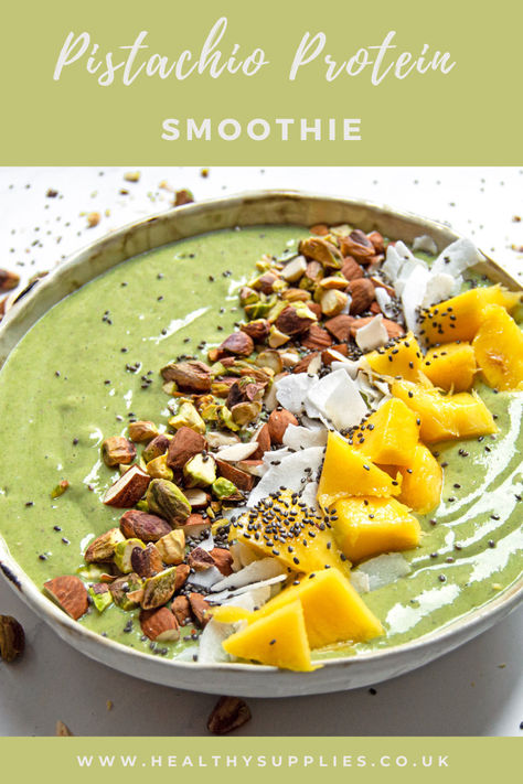 Whether you’re kick-starting your morning or seeking a post-workout pick-me-up, our Vegan Pistachio Protein Smoothie promises to nourish your body and delight your taste buds, one sip at a time. Energize your day the deliciously nutritious way! Pistachio Protein Shake, Pistachio Smoothie, Vegan Pistachio, Pistachio Cream, Post Workout Recovery, Nourish Your Body, Smoothie Bowls, Breakfast On The Go, Protein Shake